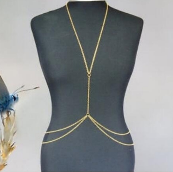 Multi Layer Gold Boho Body Harness Chain   - Picture 2 of 2